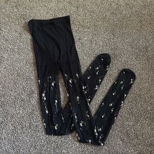 Black Floral Leggings